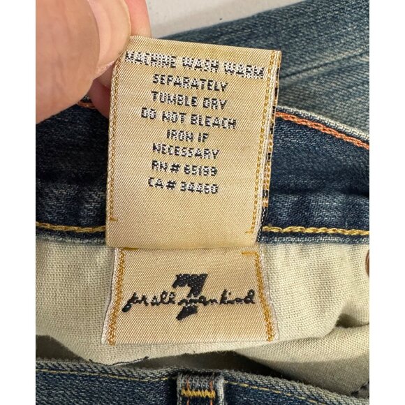 7 for all mankind low rise Y2K straight leg jeans classic‎ boho sz 32 - Picture 9 of 10